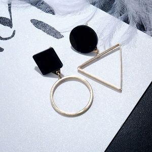 Gold Geometric Shapes Earrings